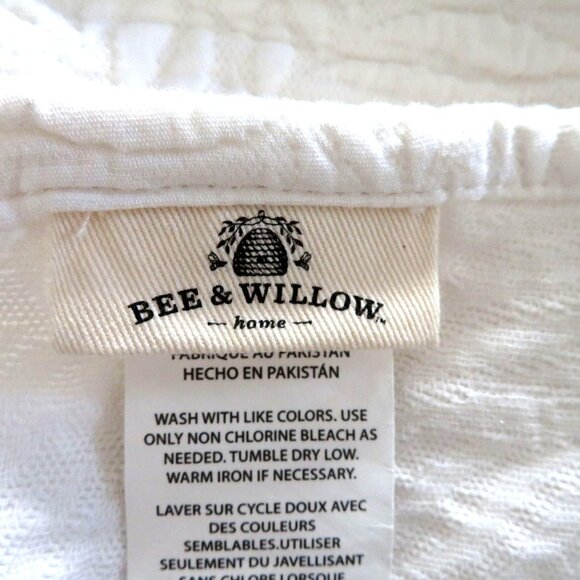 Bee & Willow Home Textured White Shower Curtain 72" x72" Cotton New Open Package - Picture 9 of 10